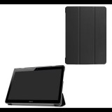 Gigapack Tok álló, bőr hatású (FLIP, oldalra nyíló, TRIFOLD asztali tartó funkció) FEKETE [Huawei Mediapad T3 10 WIFI] (5996457710737) - Tablet tok