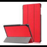 Gigapack Tok álló, bőr hatású (FLIP, oldalra nyíló, TRIFOLD asztali tartó funkció) PIROS [Samsung Galaxy Tab A 10.1 LTE (2019) SM-T515] (5996457878949) - Tablet tok