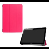 Gigapack Tok álló, bőr hatású (FLIP, oldalra nyíló, TRIFOLD asztali tartó funkció) RÓZSASZÍN [Huawei Mediapad T3 10 WIFI] (5996457710775) - Tablet tok