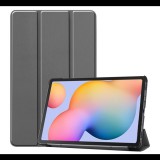 Gigapack Tok álló, bőr hatású (FLIP, oldalra nyíló, TRIFOLD asztali tartó funkció) SZÜRKE [Samsung Galaxy Tab S6 Lite 10.4 LTE (SM-P619) 2022] (5996457983346) - Tablet tok