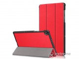 Gigapack Trifold álló, bőr hatású flip tok Lenovo Tab M10 Plus (TB-X606F) készülékhez, piros