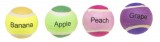 Gimborn GimDog kutyajáték - ízesített teniszlabdák (alma, banán, barack, szőlő) 4 db