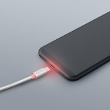 Globiz Adatkábel - iPhone "lightning" LED fénnyel ezüst - 1 m