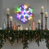 Globiz Karácsonyi dekoráció - irizáló, színes LED-es hópehely - 32 cm - elemes