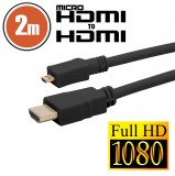 Globiz Micro HDMI kábel - 2 m aranyozott csatlakozóval