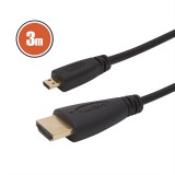 Globiz Micro HDMI kábel - 3 m aranyozott csatlakozóval
