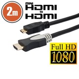 Globiz Mini HDMI kábel - 2 m aranyozott csatlakozóval