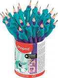 Grafitceruza radírral és ceruzafogóval, ceruzatartó, HB, háromszögletű, MAPED Kidy Learn (IMA853502)