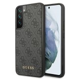 Guess GUHCS22SG4GFGR Samsung Galaxy S22 grey hard case 4G Metal Gold Logo