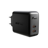 Hálózati Gyorstöltő dupla Type-C portos Acefast A9 (PD) Max. 40W fekete