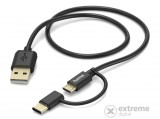 Hama 2in1 Micro USB/USB TYPE-C adatkábel, 1m, fekete