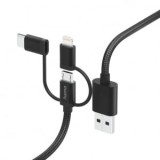 Hama 3az1-ben Multi töltőkábel USB-A - Micro-USB, USB-C és Lightning 1.5m fekete (201536)