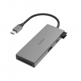 Hama 6 port USB-C 2xUSB-A +USB-C +HDMI +SD +microSD Multiport hub/kártyaolvasó ezüst (00200110) (h00200110) - USB Elosztó