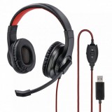 Hama HS-USB400 sztereó headset fekete-piros (139927) (hama139927) - Fejhallgató