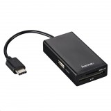 Hama USB Type-C HUB, kártyaolvasó, OTG adapter kombó fekete (54144) (54144) - USB Elosztó