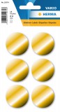 Herma No. 15074 arany színű, 32 mm átmérőjű öntapadó jelölő címke (jelölő pötty, jelölő pont) - 18 címke / csomag - 3 ív / csomag (Herma 15074)