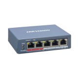 Hikvision DS-3E1105P-EI Switch, POE EI sorozat, Smart 100Mbit PoE switch, 60W, 4+1 port