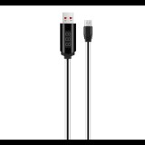 HOCO U29 adatátvitel kábel és töltő (USB - microUSB, gyorstöltés támogatás, 100cm, időzítő, LED kijelző) FEKETE (U29_MICRO-USB_W) (U29_MICRO-USB_W) - Adatkábel