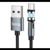 HOCO U94 adatátvitel kábel (USB - microUSB, 2.4A, gyorstöltés támogatás, 120cm, 360 fokos, cipőfűző minta) FEKETE (U94_B2) (U94_B2) - Adatkábel