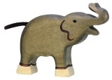 HOLZTIGER Fa játék állatok - elefánt, felálló ormányú, kicsi