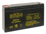 Honnor Security AGM akkumulátor, 6 V, 7,2 Ah, zárt, gondozásmentes