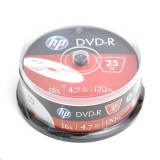 HP DVD-R 4.7GB 16x DVD lemez hengeres 25db/henger  (HP1625-) (HP1625-) - Lemez