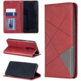 Huawei Honor 60 Pro, Oldalra nyíló tok, stand, geometria minta, Wooze DesignBook, piros (125818) - Telefontok