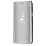 Huawei Honor X7, Oldalra nyíló tok, hívás mutatóval, Smart View Cover, ezüst (utángyártott) (122812) - Telefontok