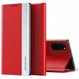 Huawei Honor X8 4G, Oldalra nyíló tok, stand, Wooze Silver Line, piros (123051) - Telefontok