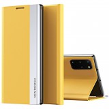Huawei Honor X8 4G, Oldalra nyíló tok, stand, Wooze Silver Line, sárga (123053) - Telefontok