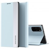 Huawei Honor X8 4G, Oldalra nyíló tok, stand, Wooze Silver Line, világoskék (123056) - Telefontok