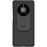 Huawei Mate 40 Pro, Műanyag hátlap védőtok, közepesen ütésálló, kamera védelem, csíkos minta, Nillkin CamShield, fekete (RS101596) - Telefontok