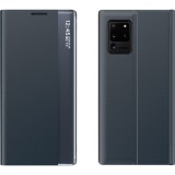 Huawei Mate 40 Pro, Oldalra nyíló tok, stand, hívás mutatóval, vékony csíkban, Wooze Look Inside, sötétkék (107686) - Telefontok