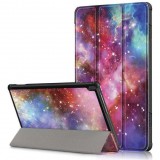 Huawei Mediapad M5 Lite 10.1, mappa tok, világűr minta, Trifold, színes (89460) - Tablet tok