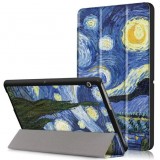 Huawei Mediapad T3 10.0, mappa tok, csillagos éj minta, Trifold, kék/színes (85017) - Tablet tok