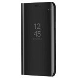 Huawei P20, Oldalra nyíló tok, hívás mutatóval, Smart View Cover, fekete (utángyártott) (67383) - Telefontok