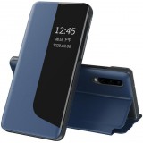 Huawei P20, Oldalra nyíló tok, stand, hívás mutatóval, Wooze FashionBook, kék (97075) - Telefontok