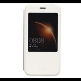 HUAWEI tok álló, bőr hatású (FLIP, oldalra nyíló, Smart View Cover) FEHÉR [Huawei G8] (51991198) - Telefontok