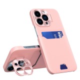 Hurtel Bőr állvány tok iPhone 14 Pro Max kártya pénztárca tok állvány rózsaszín