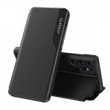 Hurtel Eco Leather View Case case for Samsung Galaxy S23 Ultra with flip stand black