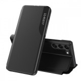 Hurtel Eco Leather View Case case for Samsung Galaxy S23 with a flip stand black