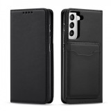 Hurtel Magnet Card Case for Samsung Galaxy S22 + (S22 Plus) Pouch Wallet Card Holder Black