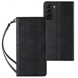 Hurtel Magnet Strap Case Case for Samsung Galaxy S22 + (S22 Plus) Pouch Wallet + Mini Lanyard Pendant Black