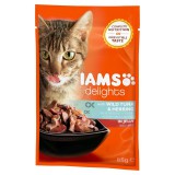 -Iams Cat Delights Tonhal És Hering Aszpikban 85gr Iams Cat Delights Tonhal És Hering Aszpikban nedves macskatáp 85g