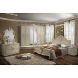 IB Amalfi olasz stílusú hálószoba garnitúra, bézs színben, 6 ajtós szekrénnyel és 160 cm-es ággyal