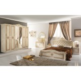 IB Luisa olasz stílusú hálószoba garnitúra, bézs színben, 4 ajtós szekrénnyel és 160 cm-es ággyal