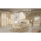 IB Tolouse olasz stílusú hálószoba garnitúra, bézs színben, 4 ajtós szekrénnyel és 160 cm-es ággyal