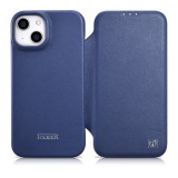 iCarer CE Premium Leather Folio MagSafe Apple iPhone 14 Plus blue