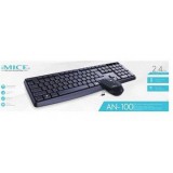 iMICE AN-100 wireless keyboard + mouse Black HU 6920919256340