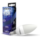 INESA LED izzó E14 5W 160° LED gyertya izzó 4000K G3 470Lm